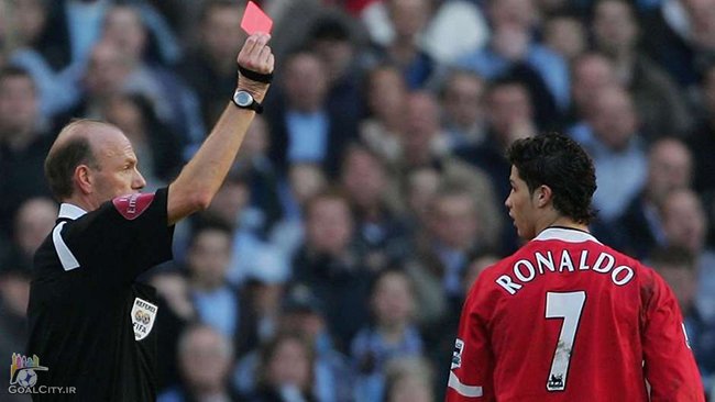 ronaldo red card all